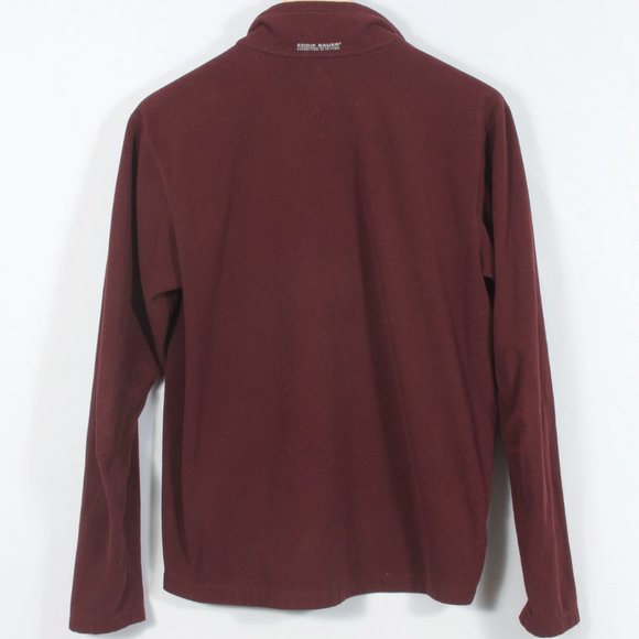 Eddie Bauer Men's 1/2 Zip Sweatshirt M Burgundy Polyester Fleece - Picture 3 of 4